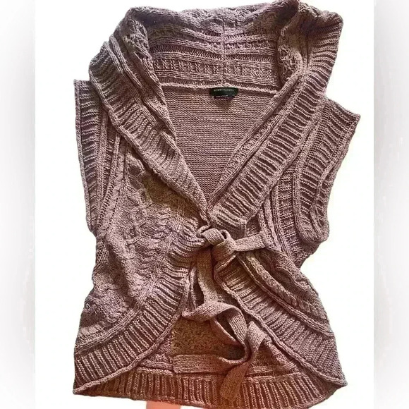 BCBG MaxAzria Chunky Cable Knit Cardigan with Belt Size Large - Picture 1 of 11